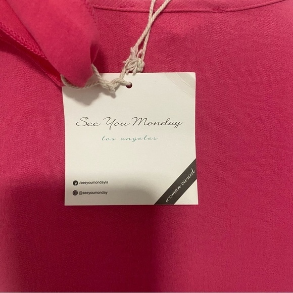 Anthropologie (See You Monday) Women’s Size Small Hot Pink Mini Dress NWT - Picture 6 of 11